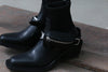 Untitlab matte black strap-on boots with bag AW201301 PU1
